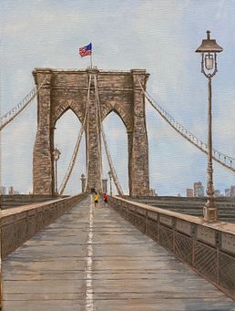 Jogging on the Brooklyn Bridge